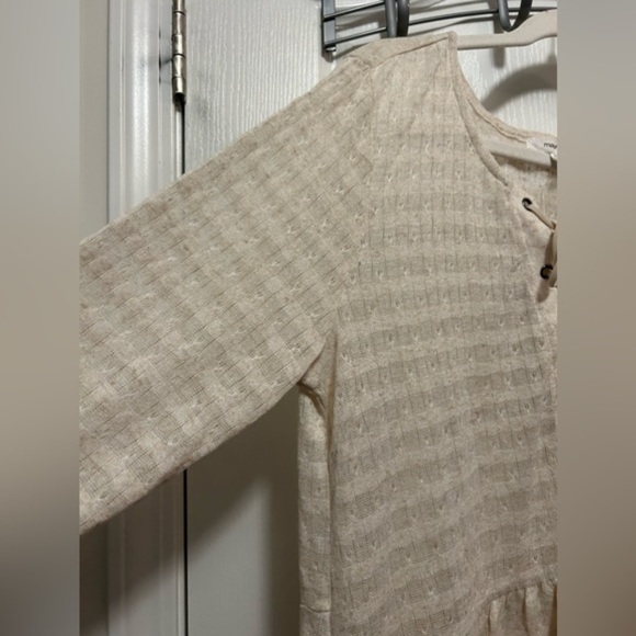 NWT Maurice’s pointelle high low‎ lace up duster top size 1X cream boho - Picture 13 of 16